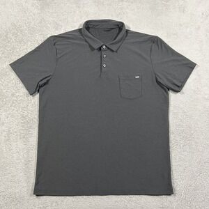 Vuori Ace Polo Shirt Mens XL Gray Performance Pique Pocket Slim